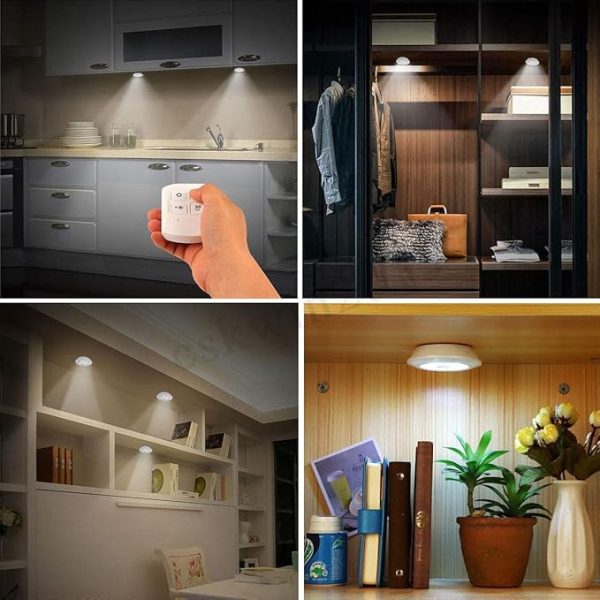 3 Pcs Led Sensor Cabinet Night Lights With Remote Control