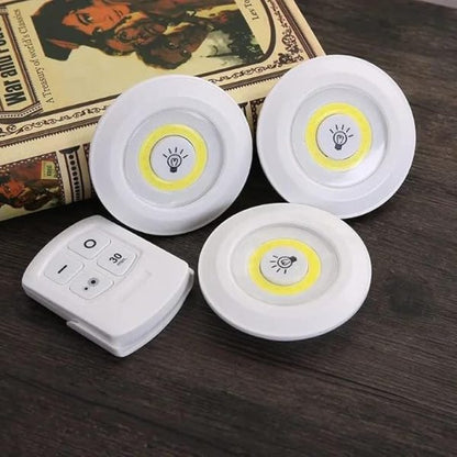 3 Pcs Led Sensor Cabinet Night Lights With Remote Control