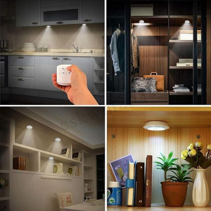 3 Pcs Led Sensor Cabinet Night Lights With Remote Control